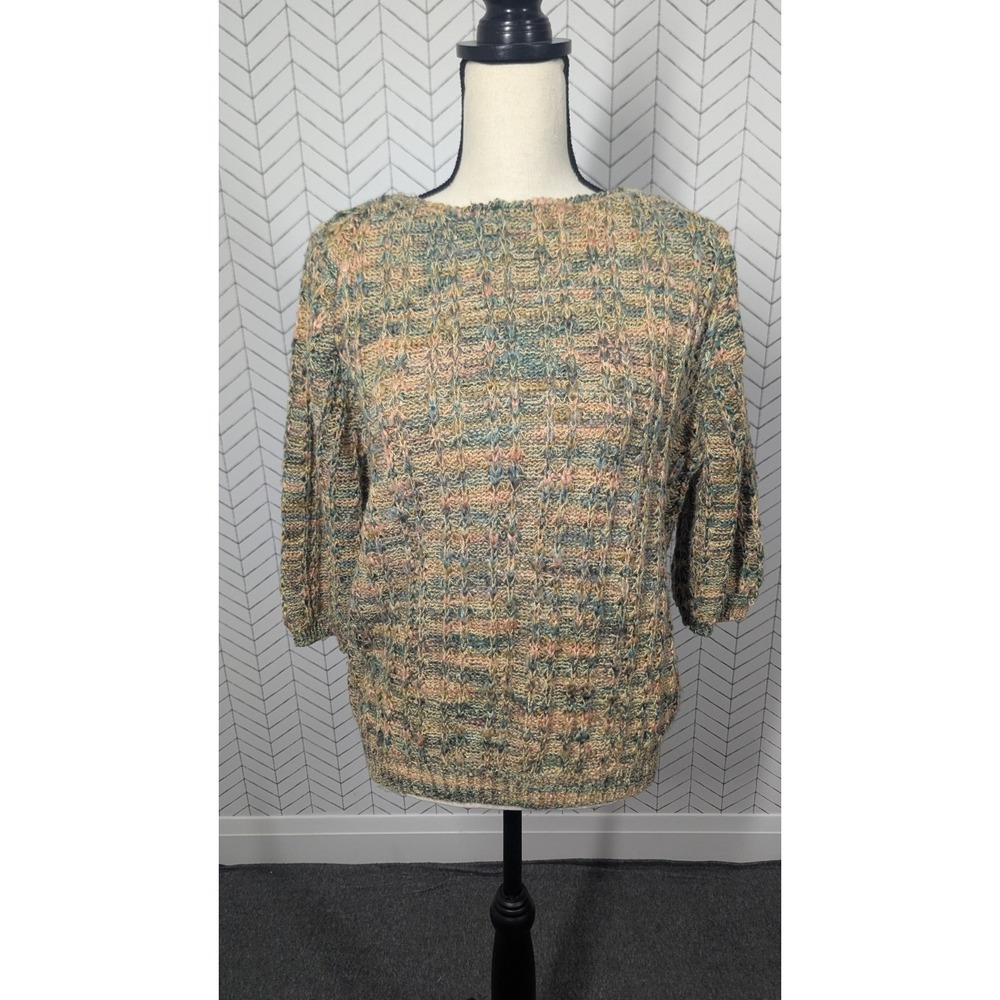Vintage Cable Knit Sweater Womens Medium Retro Pastel Cottagecore Chunky Easter